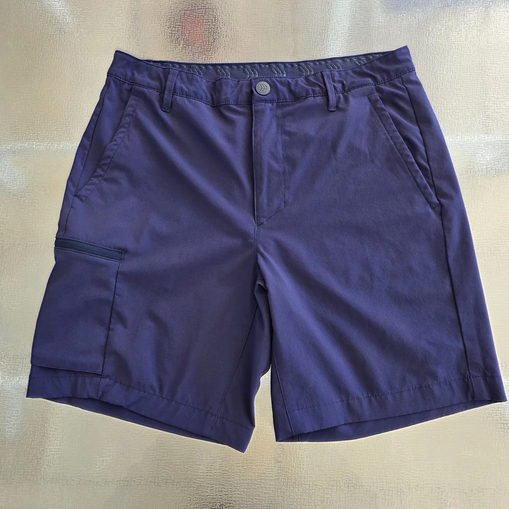 All in Motion Navy Tech Cargo Shorts Outdoor Athleisure Stretch Size 32